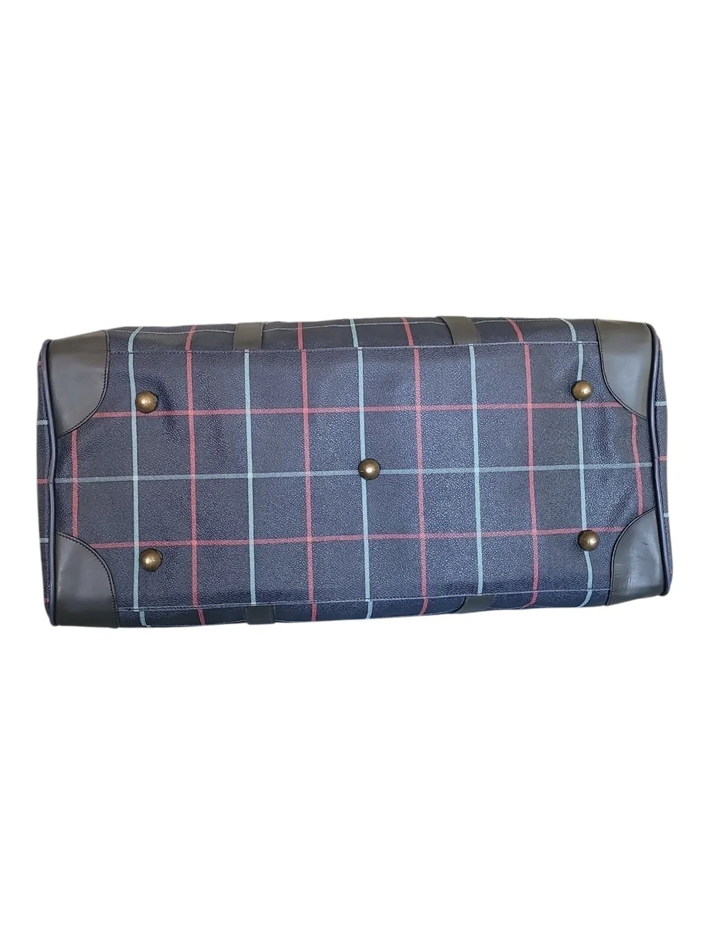 Burberry Vintage Plaid Blue Duffel Bag